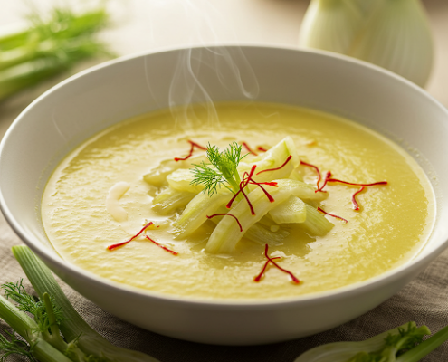 Fennel and saffron soup