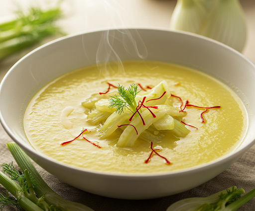 Fennel and saffron soup